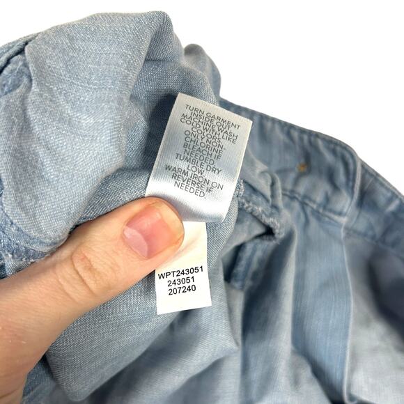 J Jill Denim Sz 16 Positano Chambray Tencel Wide Leg Pleated Pant Kauai Wash NEW - Picture 10 of 11